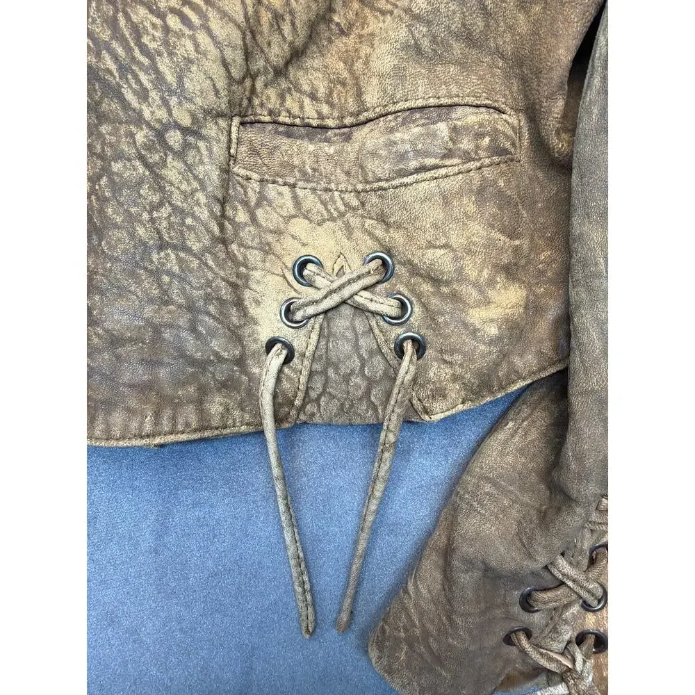 Vintage 1980’s Echtes Leder German Distressed Leather Jacket Size EU 40/US 8-10 - Picture 6 of 13